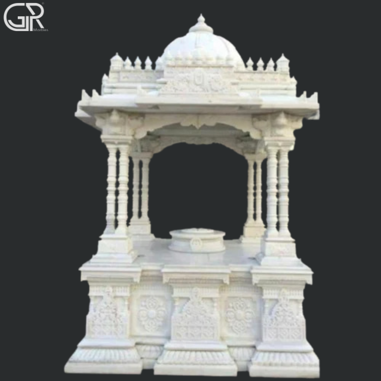 Makrana marble beautiful carved temple, (Ht-8ft)