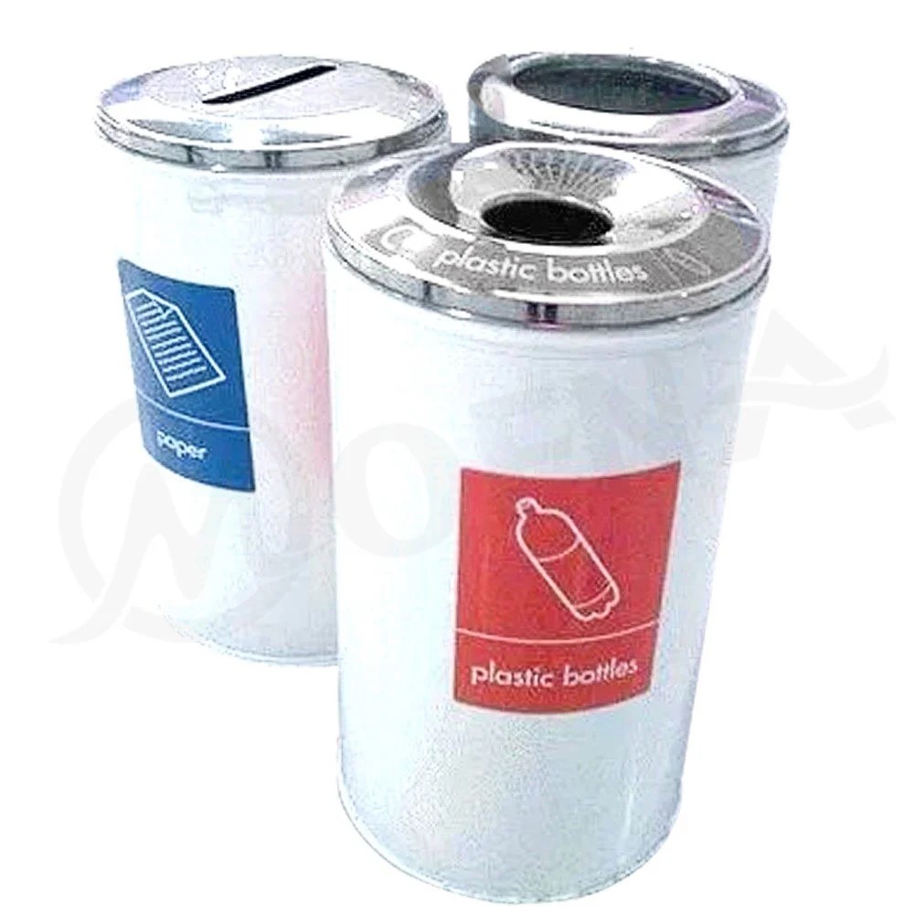 Mofna Stainless Steel Airport Dustbin 40 Liter