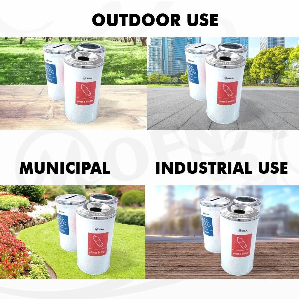 Mofna Stainless Steel Airport Dustbin 40 Liter