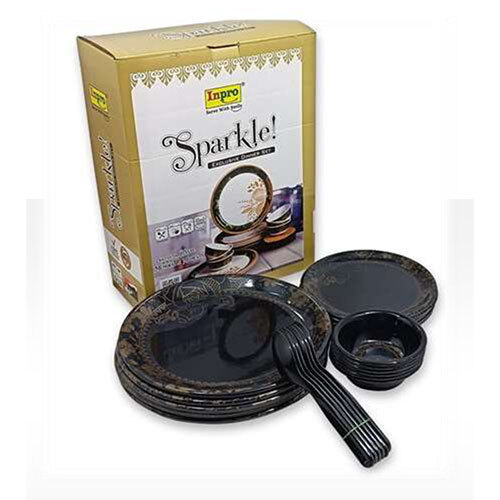 Sparkle DS Black Gold Dinner Set 24 Pcs