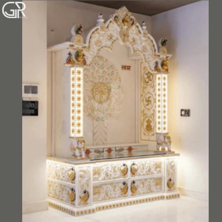 Beautiful Makrana Marble mandir, (Ht-7ft)