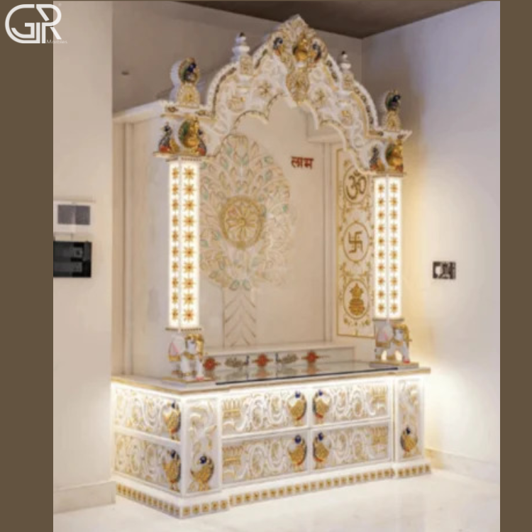 Beautiful Makrana Marble mandir, (Ht-7ft)