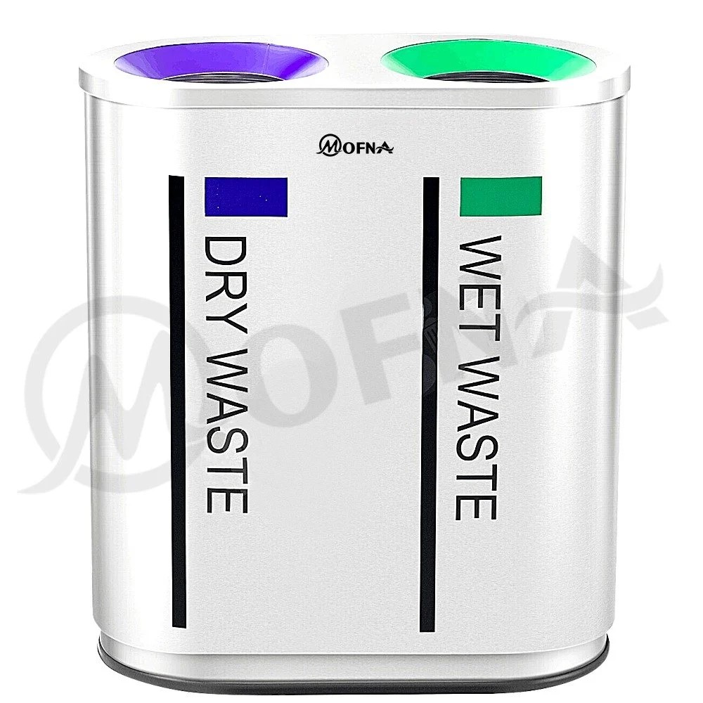 MOfna Stainless Steel  Duo Airport / Recycle Dustbin, 120 Liter