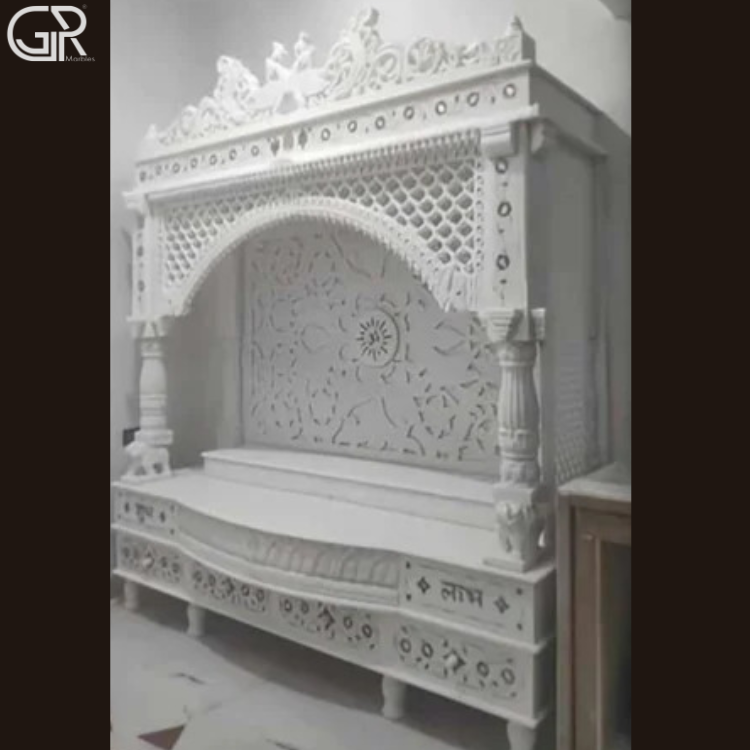 Carved Indoor Marble Temple, (Ht-6ft)