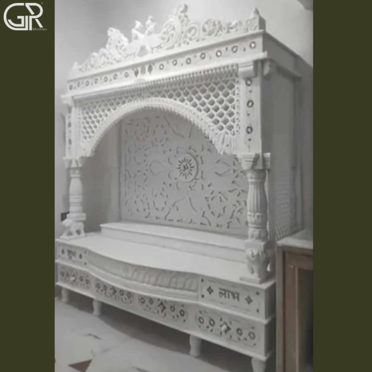 Carved Indoor Marble Temple, (Ht-6ft)