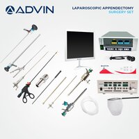 Laparoscopic Appendix Removal Set - Stainless Steel & Medical-grade Polymer, Metallic Silver | Corrosion Resistant, Autoclavable, Ergonomic Handles, Iso 13485 Certified