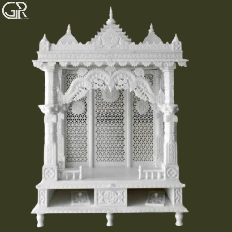 Home Stylish Marble Pooja Mandir, (Ht-5ft)