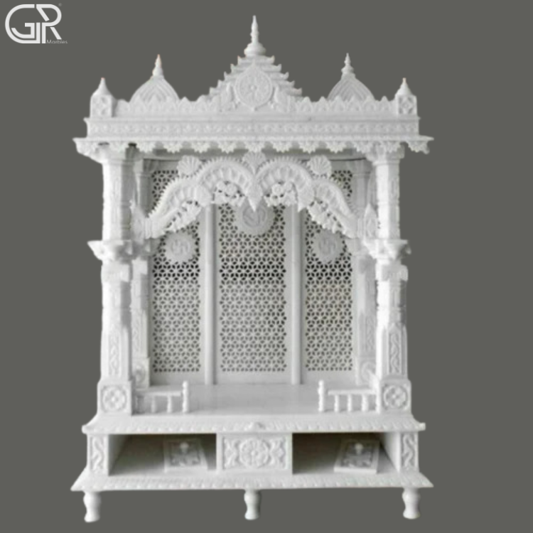 Home Stylish Marble Pooja Mandir, (Ht-5ft)