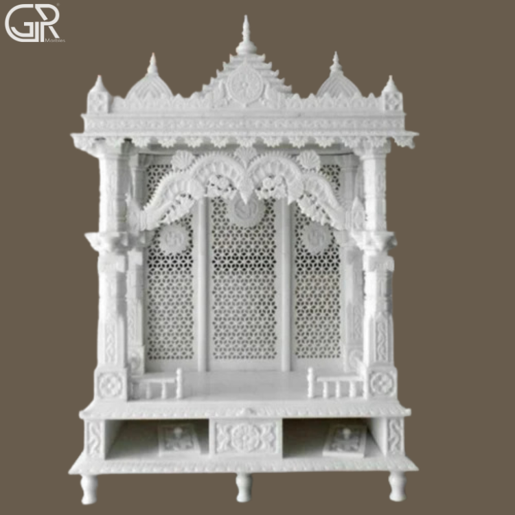 Home Stylish Marble Pooja Mandir, (Ht-5ft)