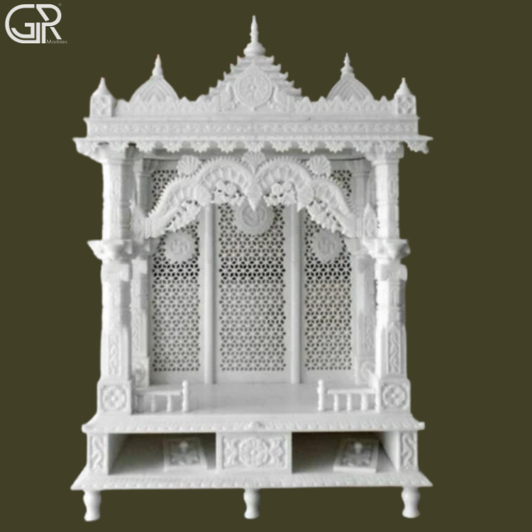 Home Stylish Marble Pooja Mandir, (Ht-5ft)