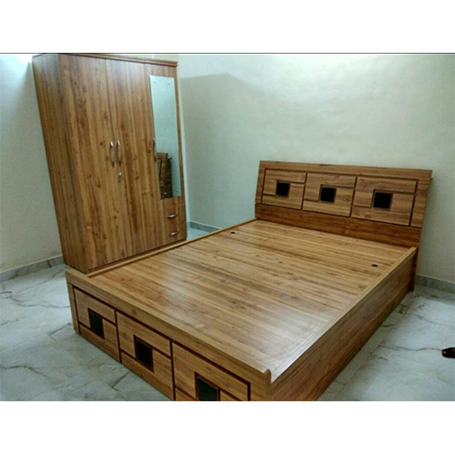 Particle Board Bed And Cupboard