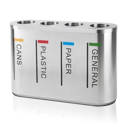 Mofna Stainless Steel Four In One Airport Dustbin / Recycle Bin 240 Liter - Application: Indoor And Outdoor Use