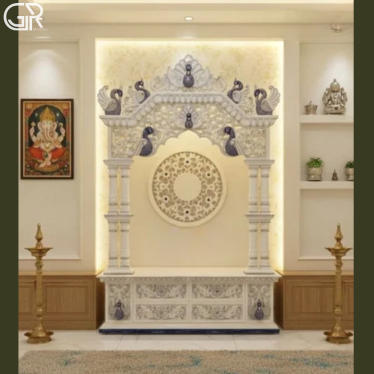 White Makrana Marble Temple Design