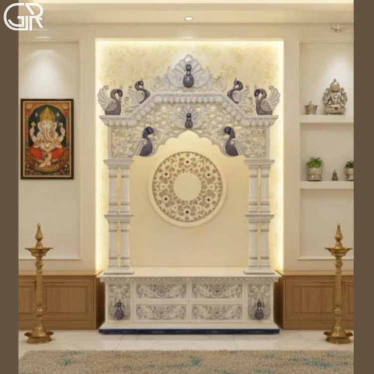 White Makrana Marble Temple Design