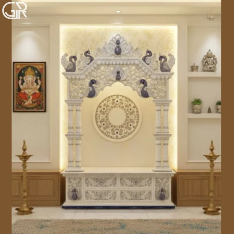 White Makrana Marble Temple Design