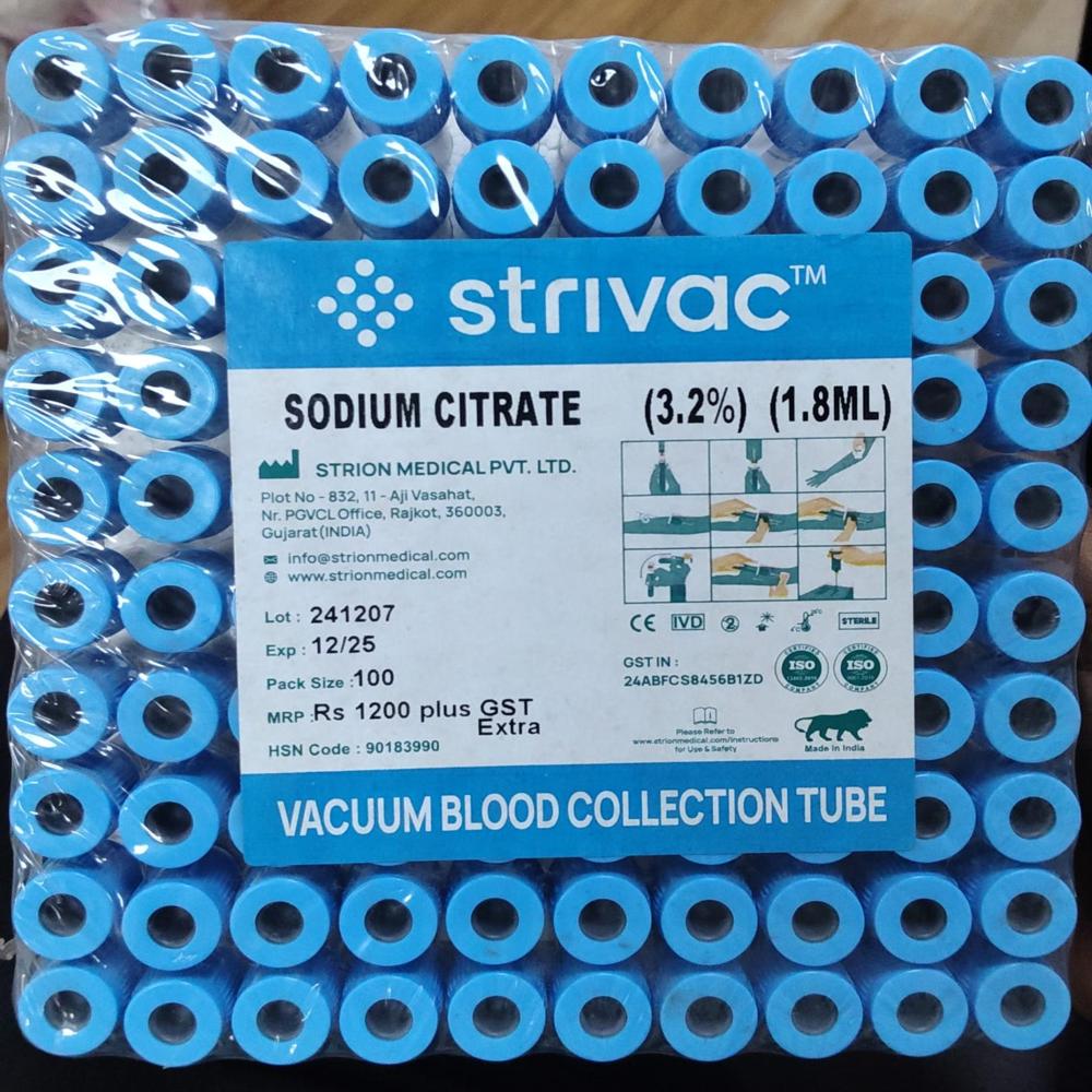 Vacuum Blood Collection Tube - Color: Light Blue