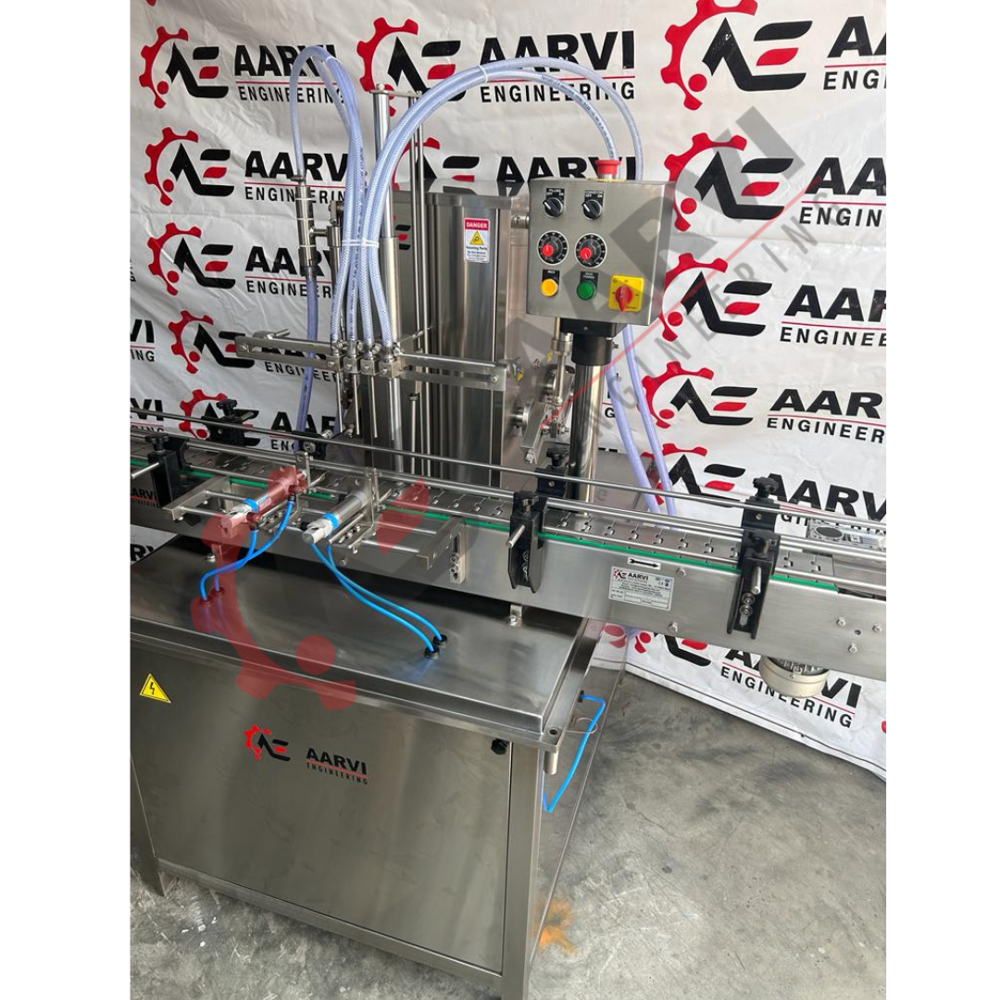 Automatic Volumetric Liquid Filling Machine - Stainless Steel, 2200x900x1500 Mm, Silver | Touchscreen Hmi, 4-8 Filling Heads, Precise 1% Accuracy