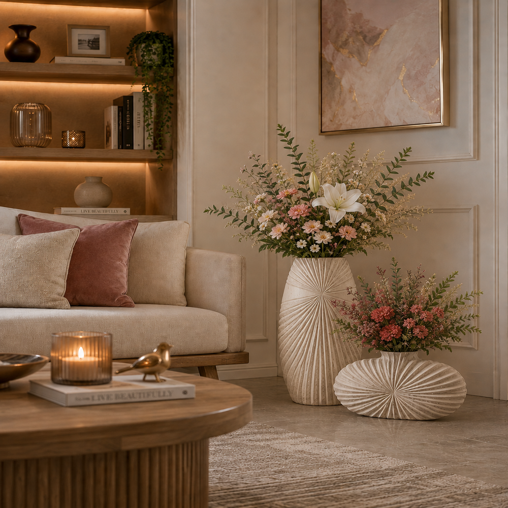Decorative Floor Vase Set for Living Room & Home Decor