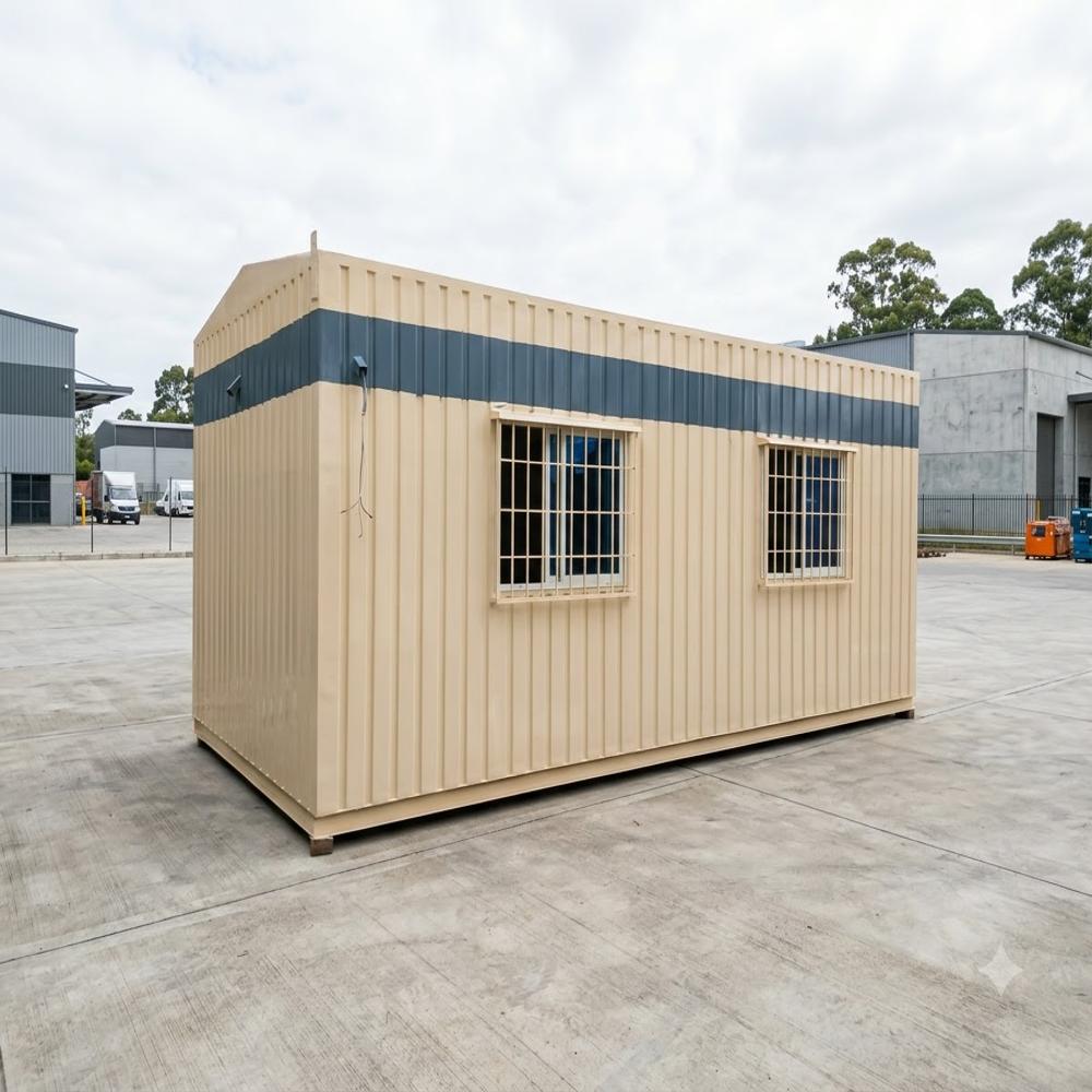 Modular Portable Office Cabin - Steel Insulated Panels 20x8x8 Ft, White And Blue, Forklift Mobile