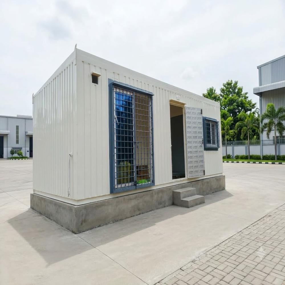 Easily Assembled Portable Cabin - Color: White And Red