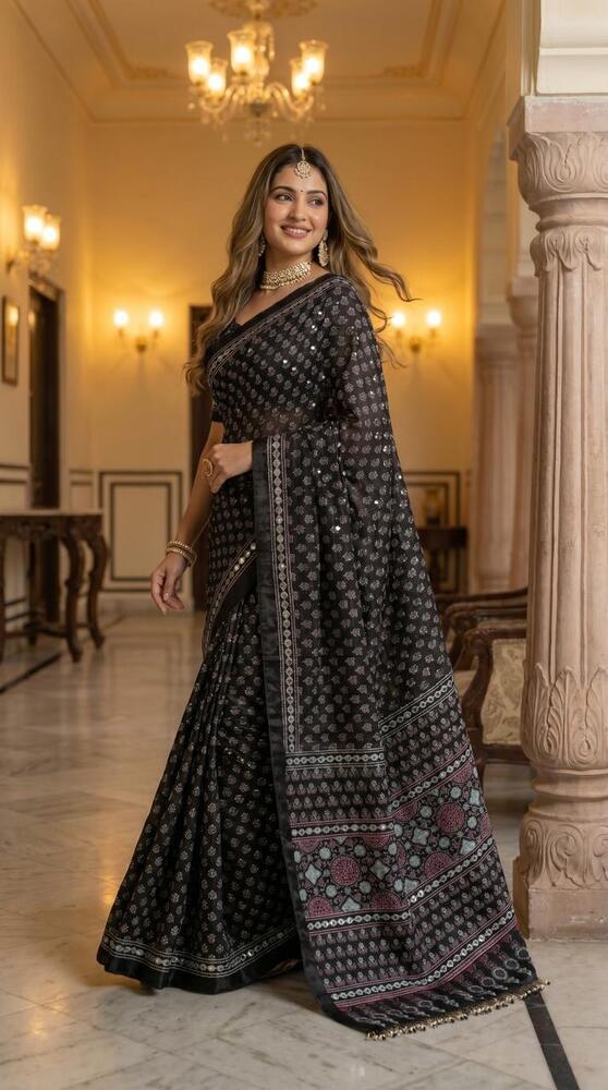 Ajarakh Print Saree