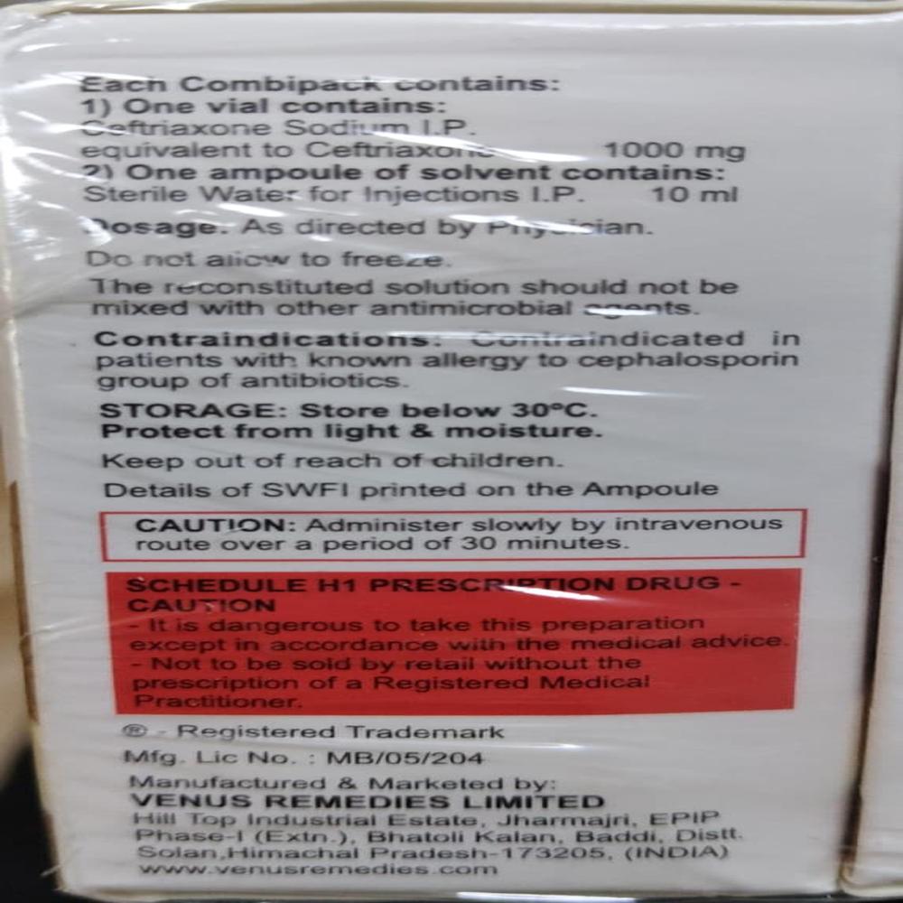 Ceftriaxone Injection I.p - Features: Broad-spectrum Antibacterial Activity Effective Against Gram-positive & Gram-negative Bacteria Long Half-life Allows Convenient Dosing Suitable For Hospital And Emergency Care Use Supplied With Ready-to-use Sterile Solvent