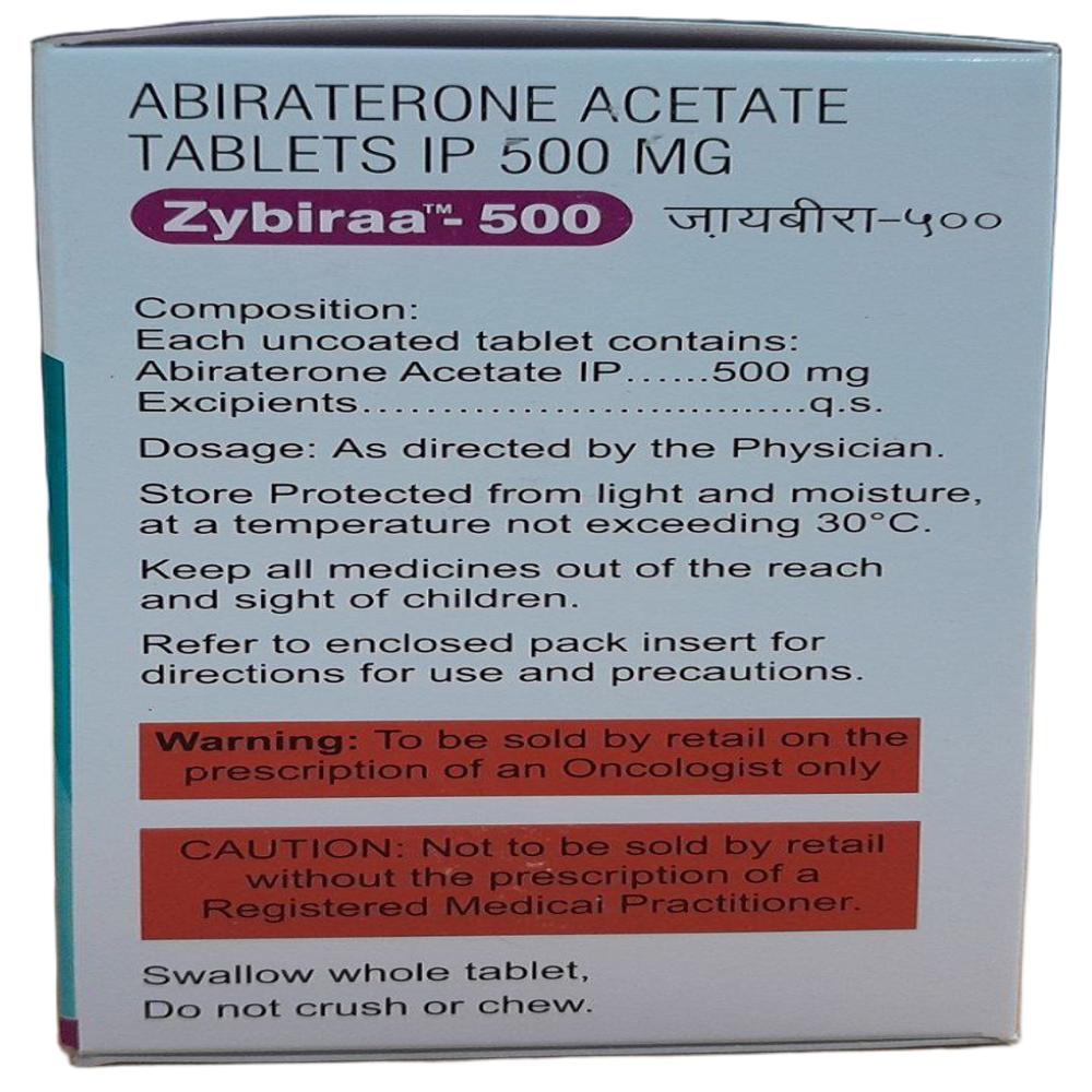 Zybiraa 500mg - Abiraterone Acetate Tablets
