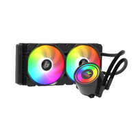 Ant Esports Ice-240 Argb 240mm Cpu Liquid Cooler - Aluminum Radiator, 240mm, Matte Black, Argb Lighting With Dual Pwm Fans