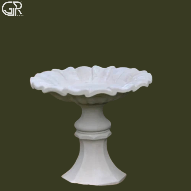 marble garden bird bath