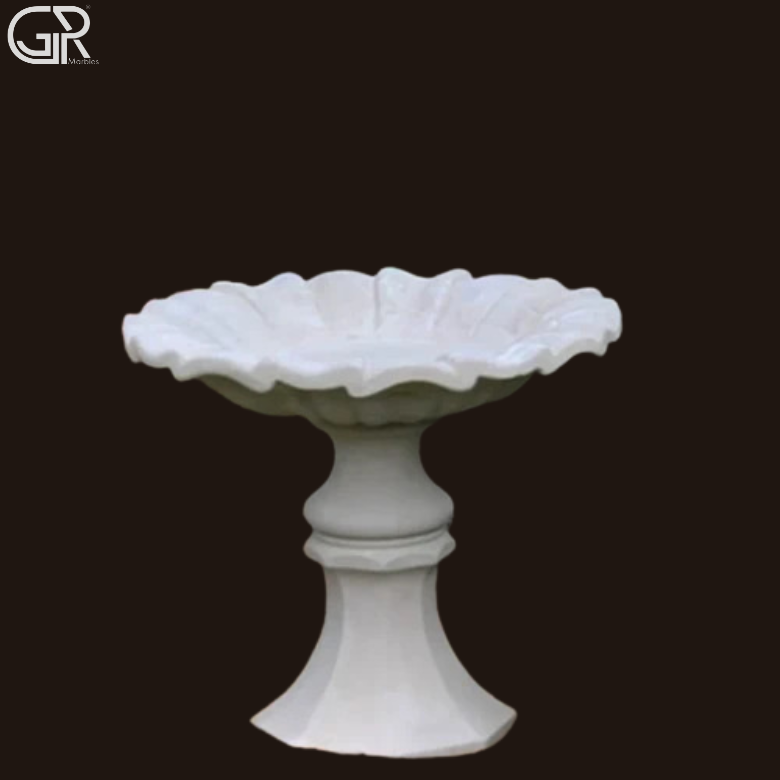 marble garden bird bath