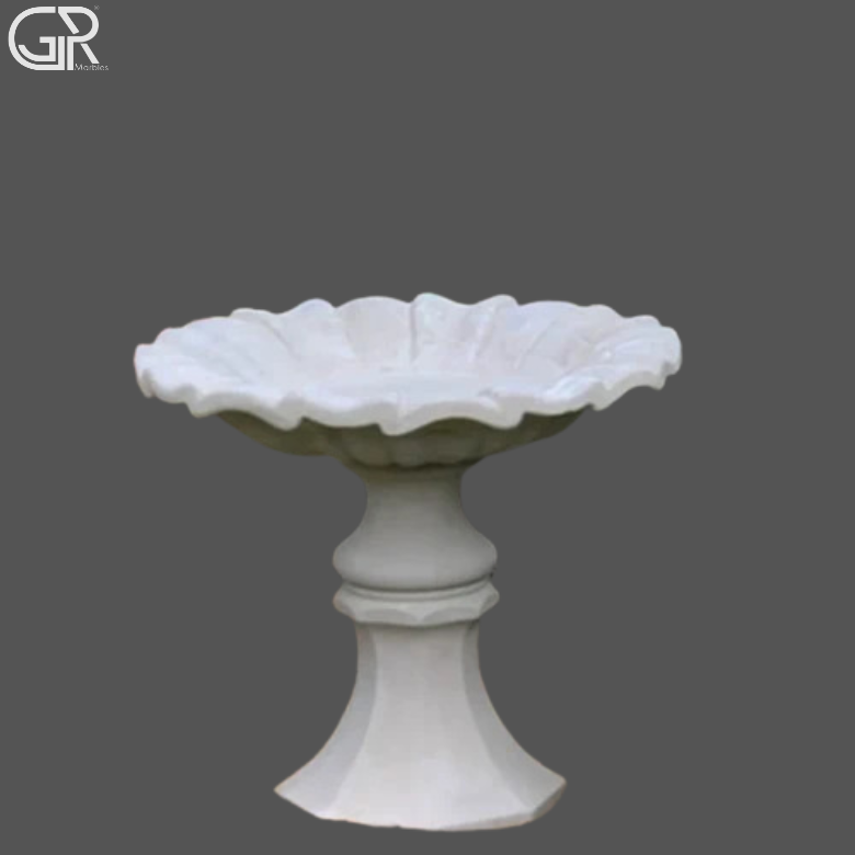 marble garden bird bath