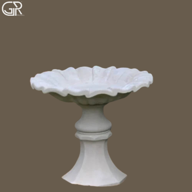 marble garden bird bath