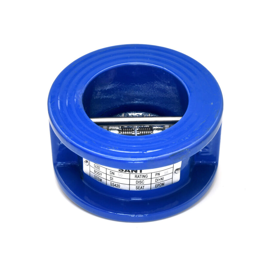 Wafer Check Valve - Cast Iron, 40 Mm - 300 Mm Diameter, Black/blue Finish | 10-16 Bar Pressure, Industrial Usage