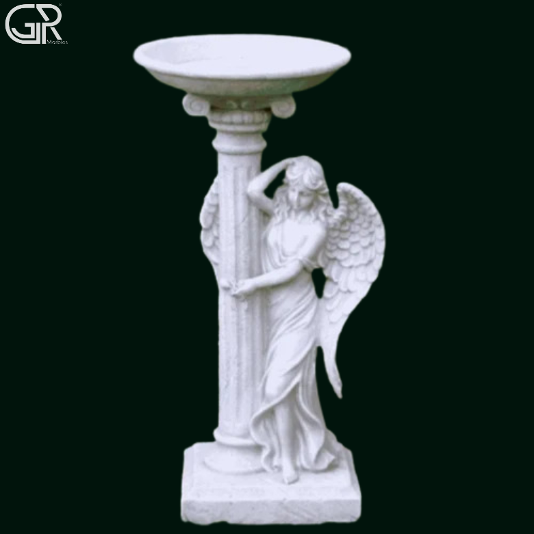 marble sculpture birdbath