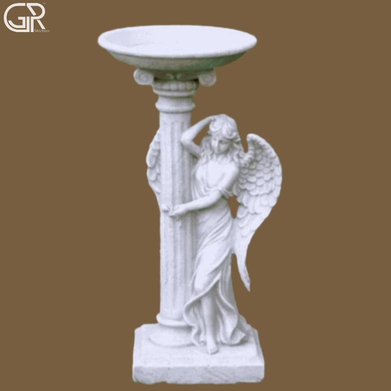 marble sculpture birdbath