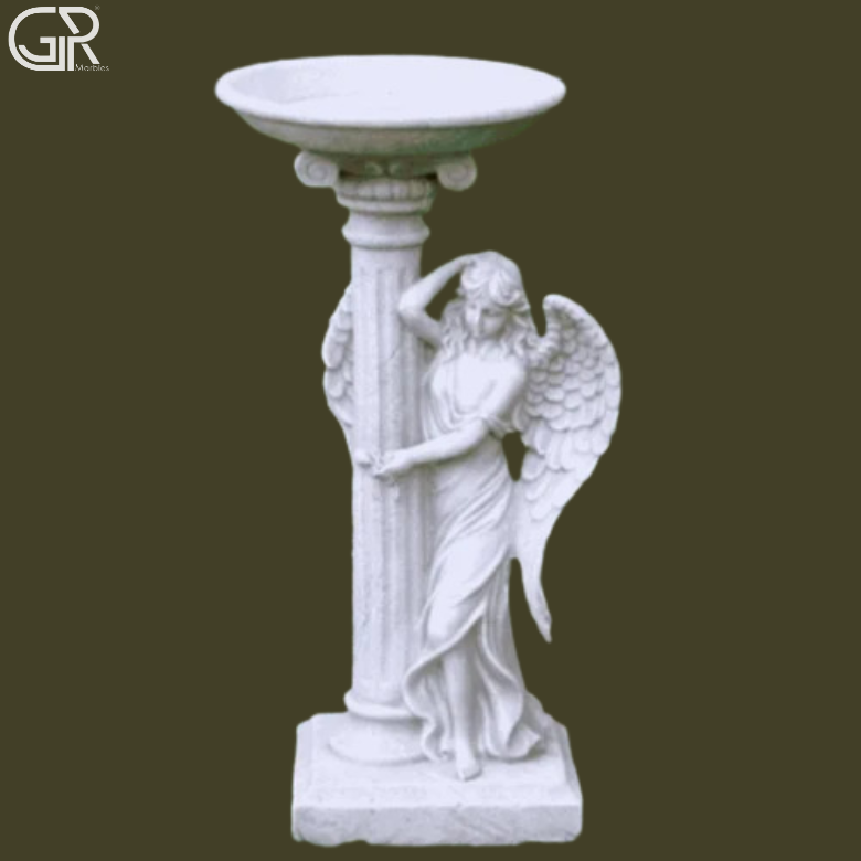marble sculpture birdbath