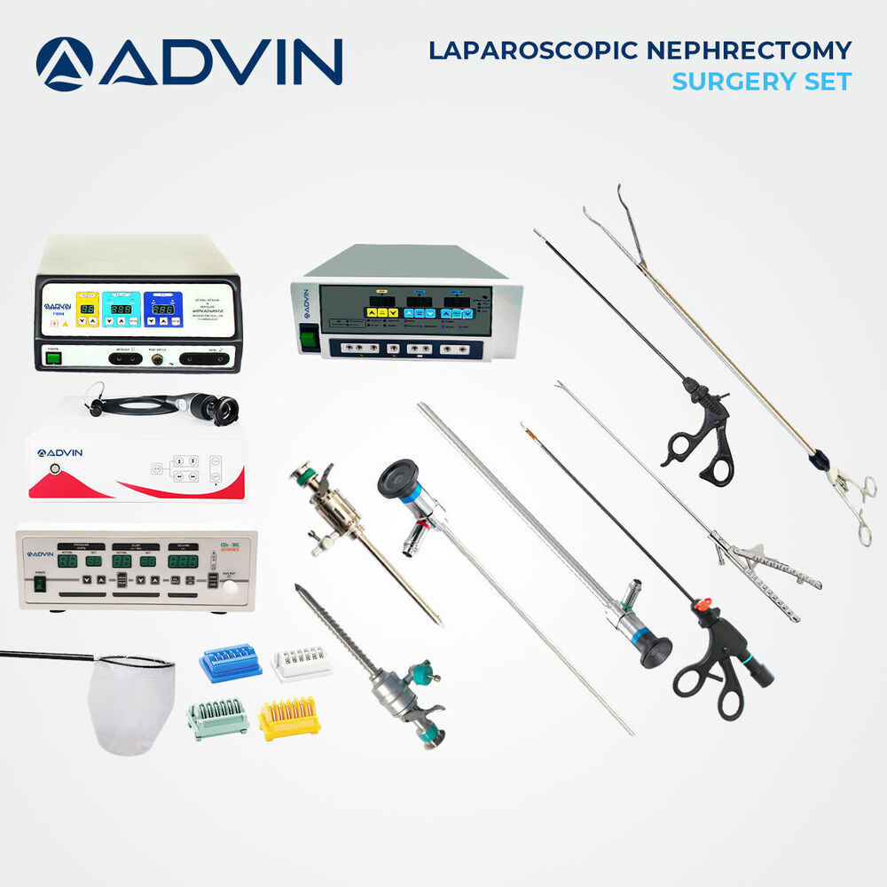 Laparoscopic Renal Surgery Set - Stainless Steel, Standard Size, Silver/grey | Autoclavable, Ergonomic Handle, High Precision
