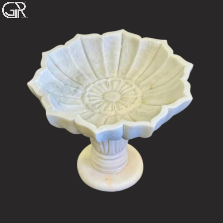 Sleek Design Marble Birdbath