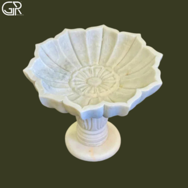 Sleek Design Marble Birdbath