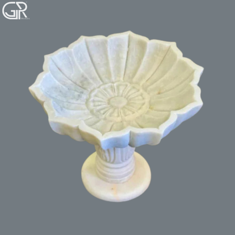 Sleek Design Marble Birdbath