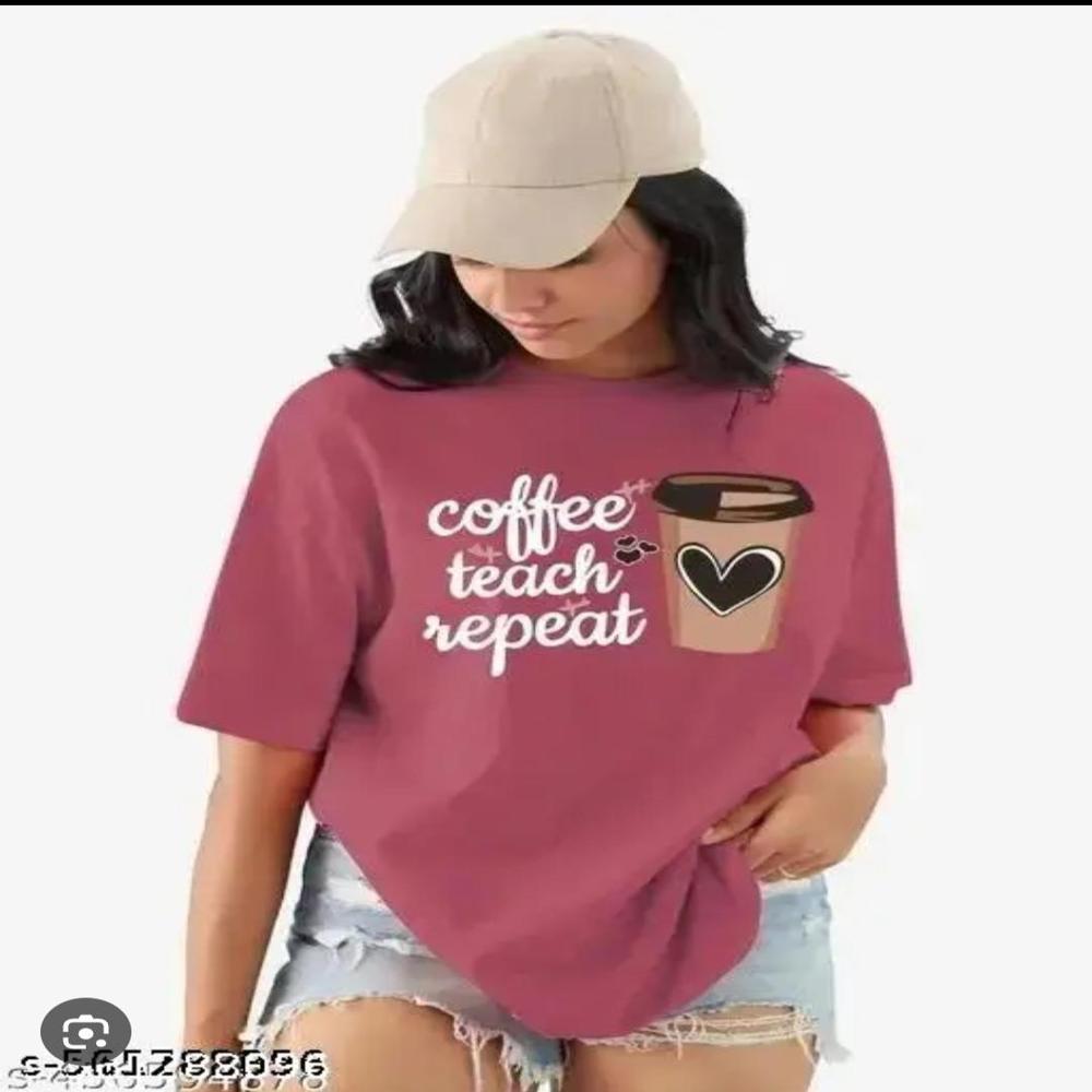 fancy printed down shoulder t-shirt