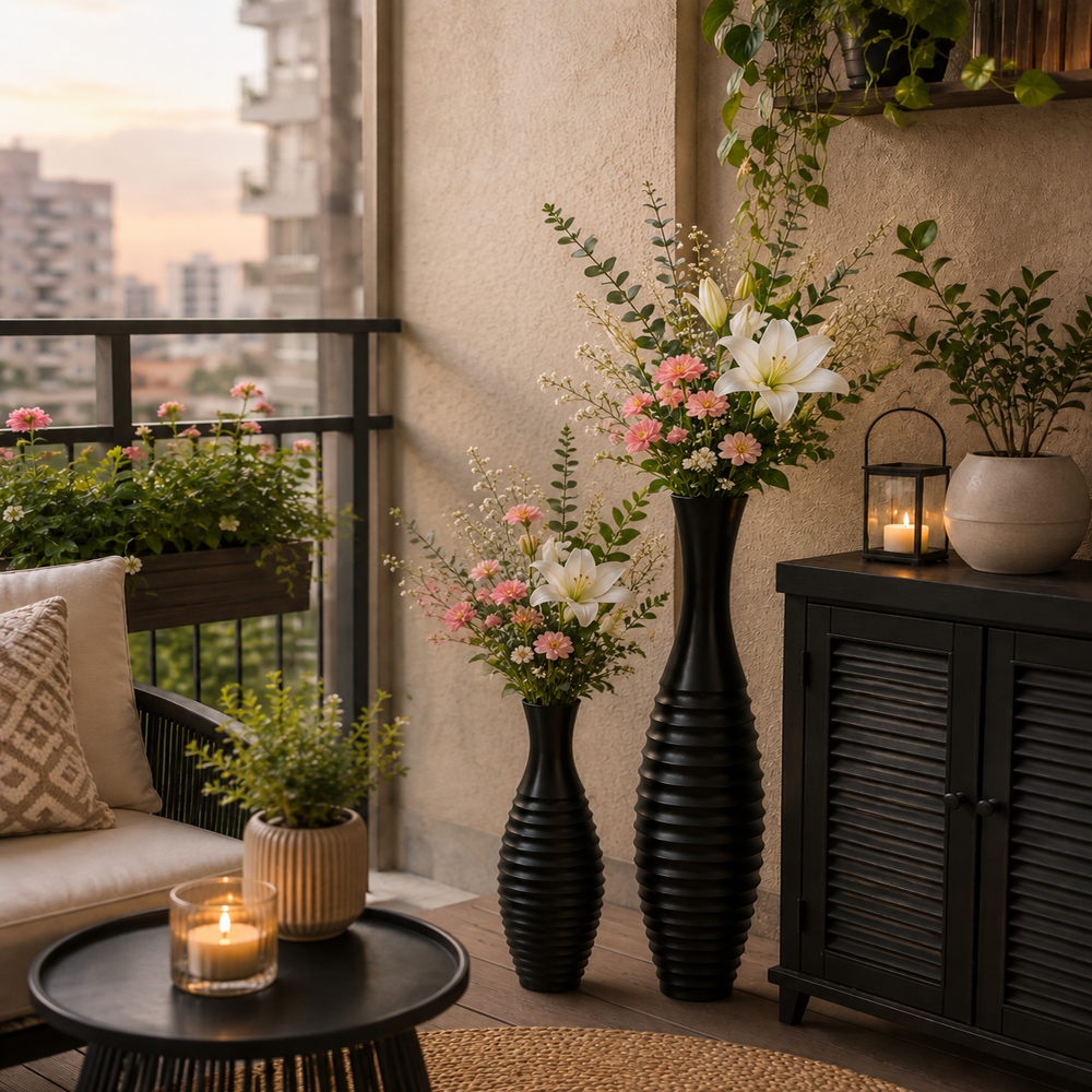 Decorative Floor Vase Set for Living Room & Home Decor