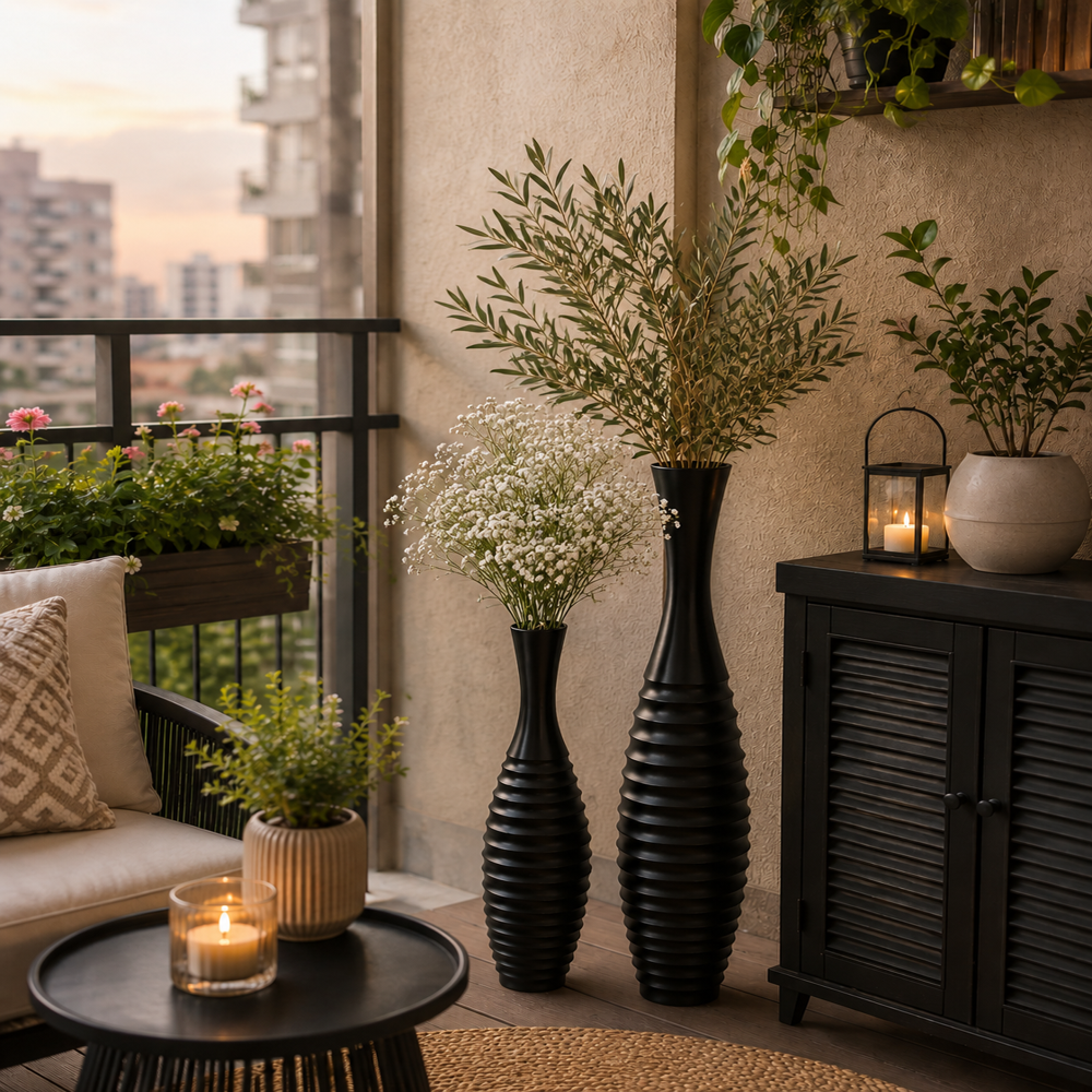 Decorative Floor Vase Set for Living Room & Home Decor