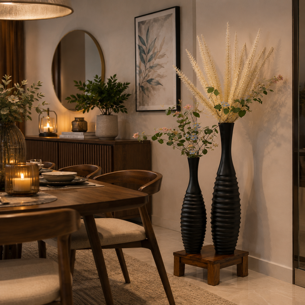 Decorative Floor Vase Set for Living Room & Home Decor