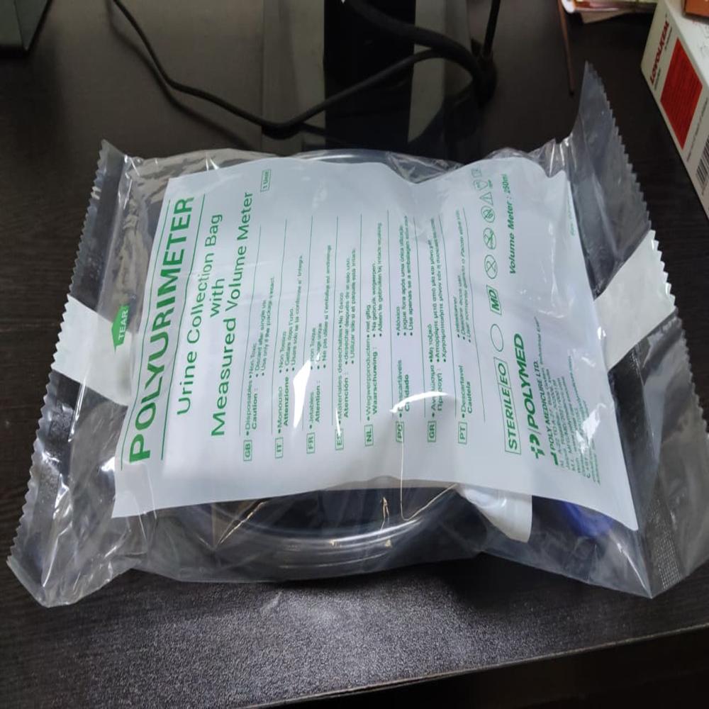 Polyurimeter Urine Collection Bag with Measured Volume Meter