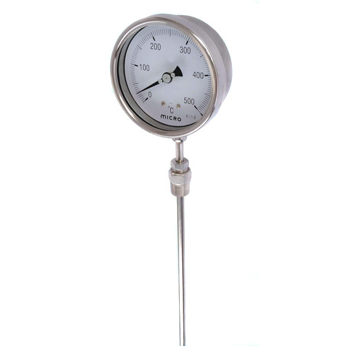 Temperature Gauge - Stainless Steel, 4'' Display Diameter, Temperature Range 0-100â°c | Accuracy 99.99%, Durable Design, Easy Installation, Wide Measurement Range