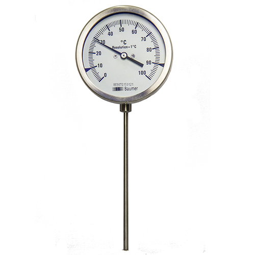 Temperature Gauge - Stainless Steel, 4'' Display Diameter, Temperature Range 0-100â°c | Accuracy 99.99%, Durable Design, Easy Installation, Wide Measurement Range
