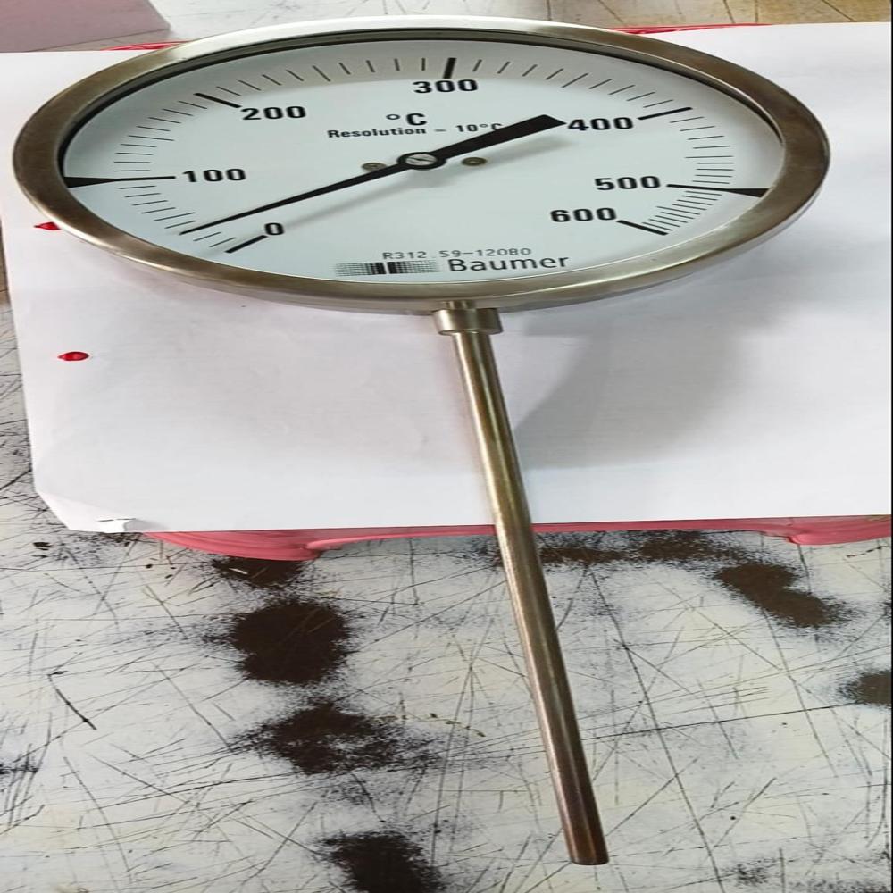 Temperature Gauge - Stainless Steel, 4'' Display Diameter, Temperature Range 0-100â°c | Accuracy 99.99%, Durable Design, Easy Installation, Wide Measurement Range