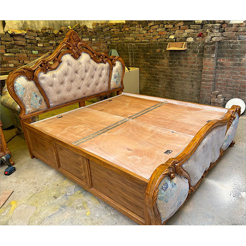 Hand Carved King Size Teak Wood Bed - Brand Name: Artisan Heritage