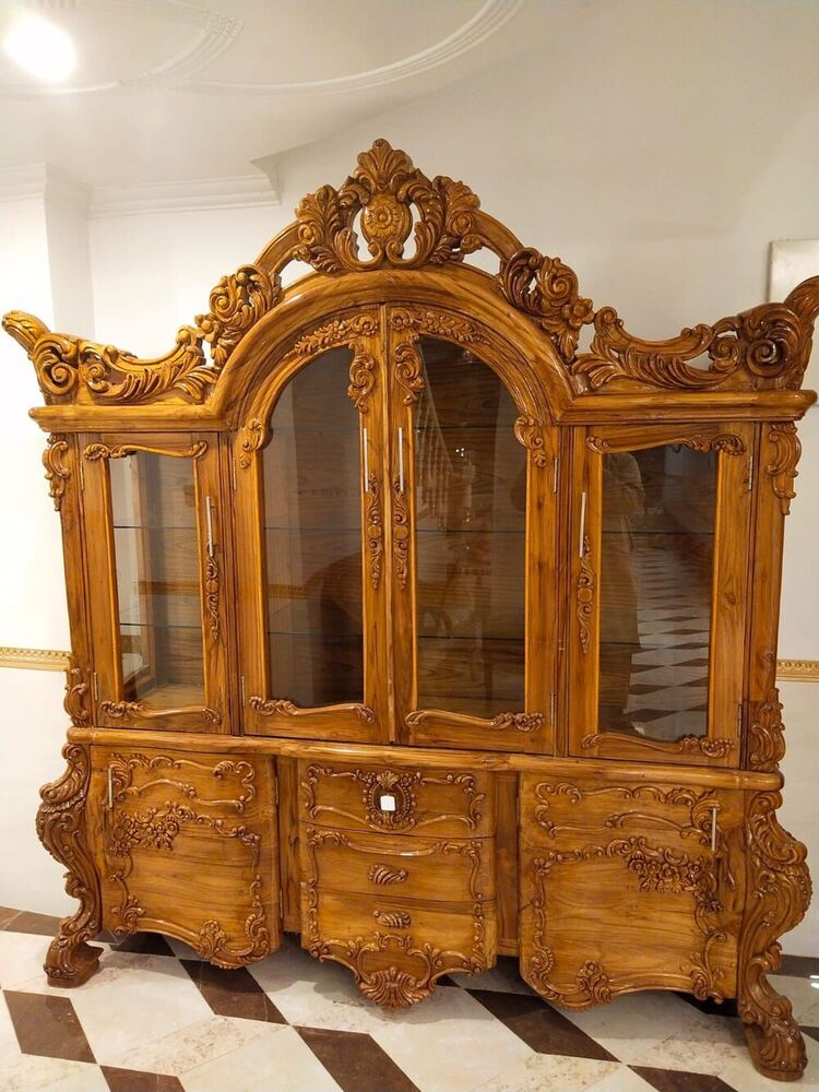 Handcrafted Solid Teak Wood Royal Dressing Table Set